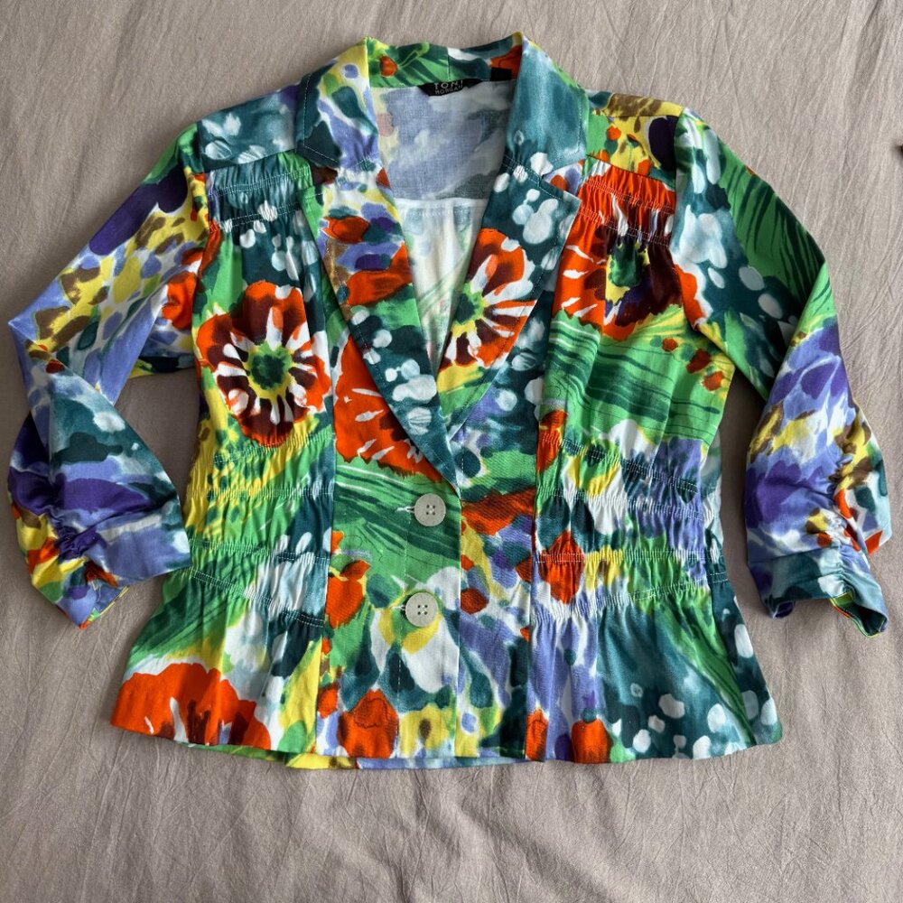 Toni Morgan‎ Colorful 2 Button Blazer Coat Size PS